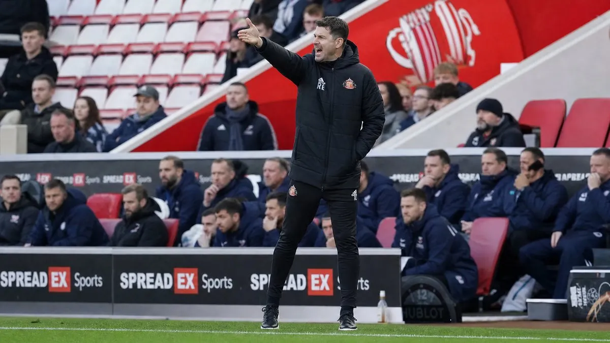 Sunderland manager Regis Le Bris on the touchline at the Stadium of Light after a stunning seventh-place Premier League finish