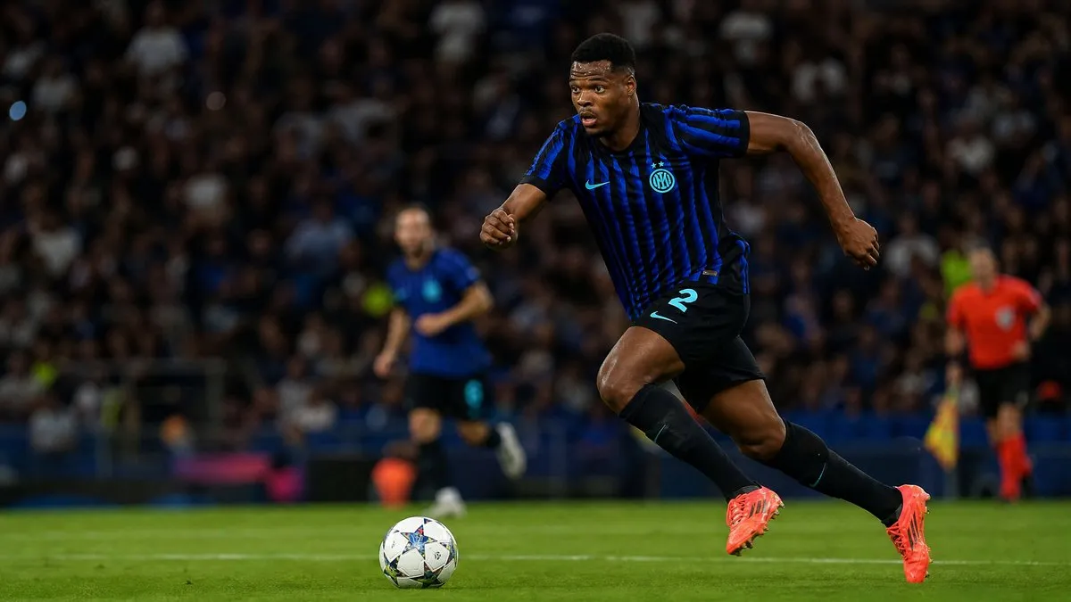 Denzel Dumfries sprinting for Inter Milan as Real Madrid and Liverpool intensify their battle to sign the Dutch international right-back