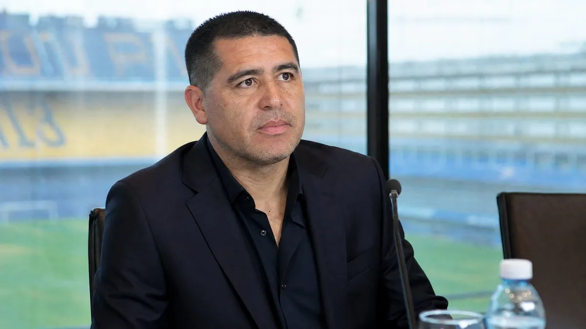 Juan Román Riquelme addresses the media at a press conference, outlining his ambitious vision for Real Madrid's future transfers