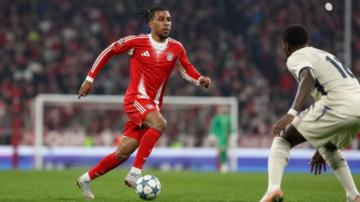 Michael Olise in action for Bayern Munich as Real Madrid prepare a €150m transfer bid for the winger