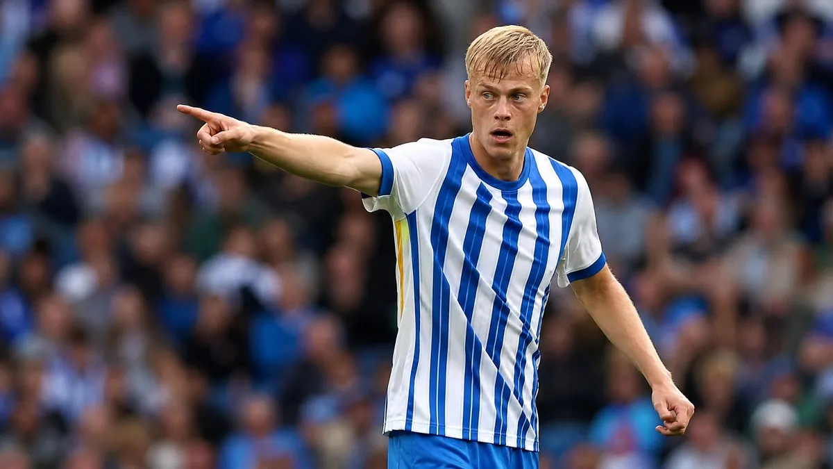 Jan Paul van Hecke in Brighton and Hove Albion kit as Tottenham Hotspur bid €50m for the Dutch defender