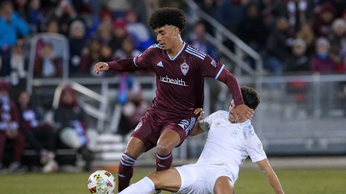 Lucas Herrington in action for Colorado Rapids in MLS as Barcelona monitor the young Australian centre-back