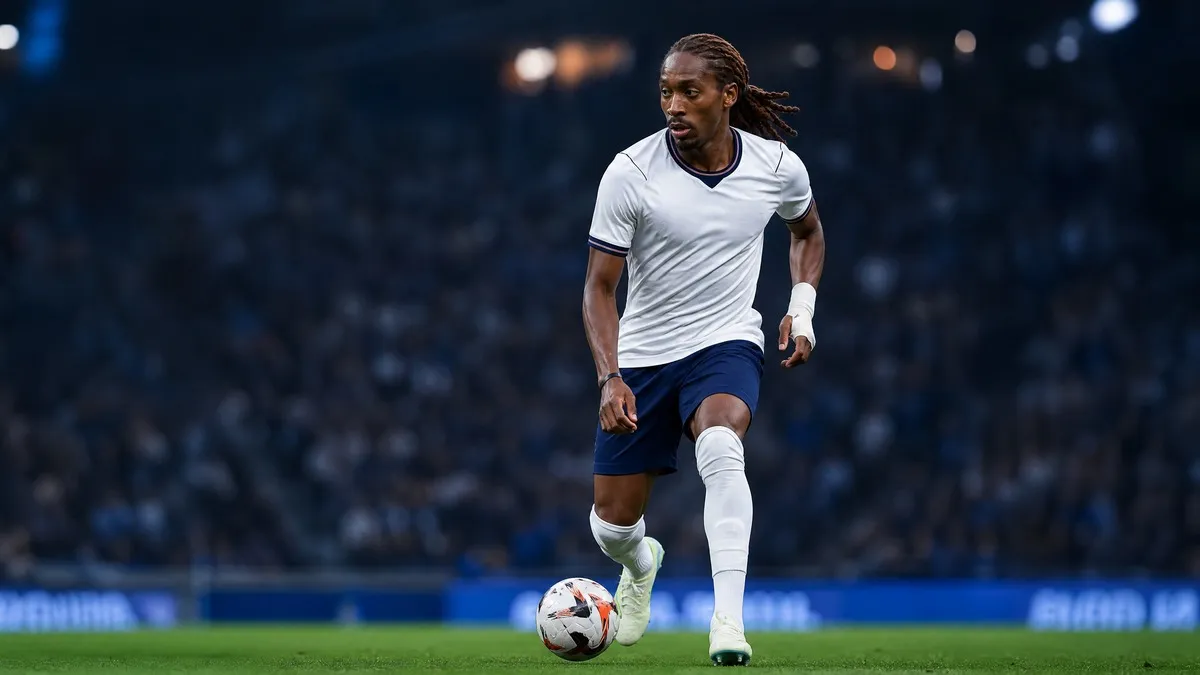 Djed Spence in action as Inter Milan consider a transfer move for the Tottenham defender